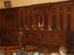 22. februar 2012. Predsednica Narodne skupštine prof.dr Slavica Đukić Dejanović na otvaranju Međunarodnog seminara o odnosu parlamenata i institucija za zaštitu ljudskih prava 